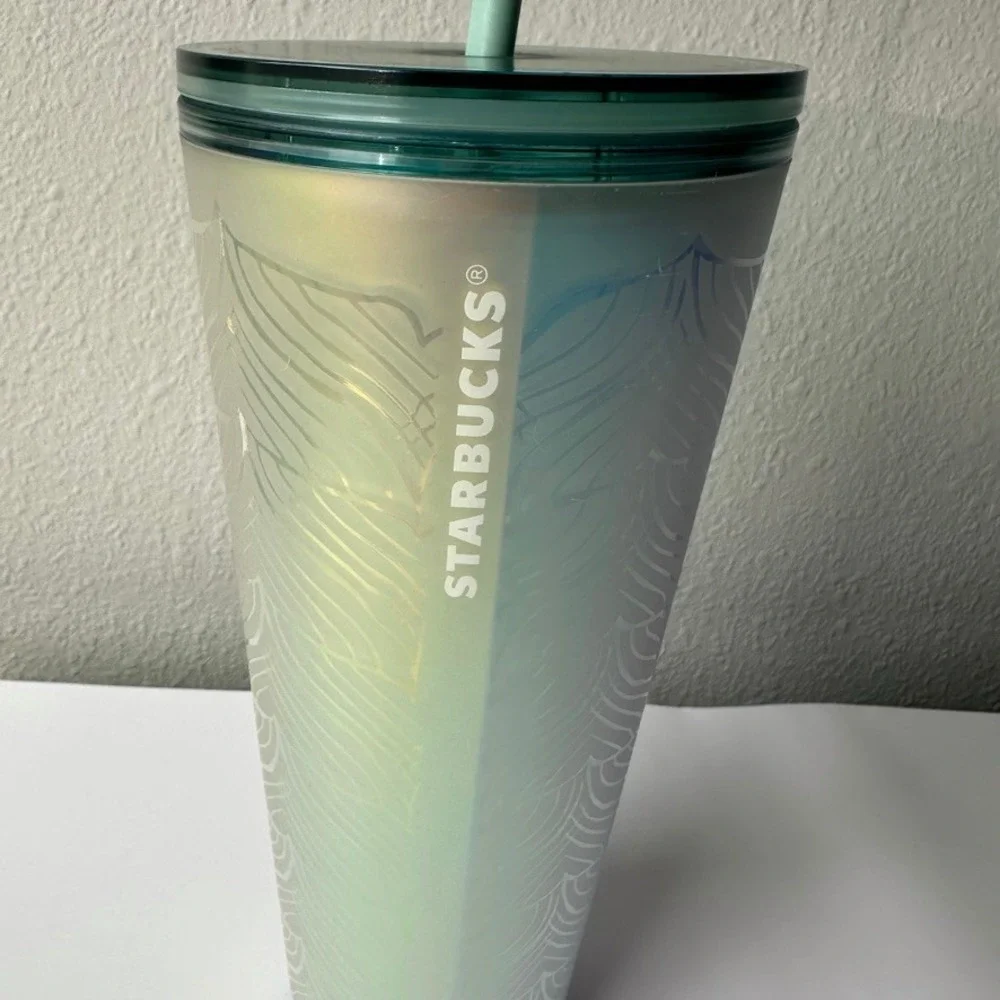 Starbucks 2021 50th 24oz Venti Iridescent Siren Tail Pearl‎ Cold Cup Tumbler